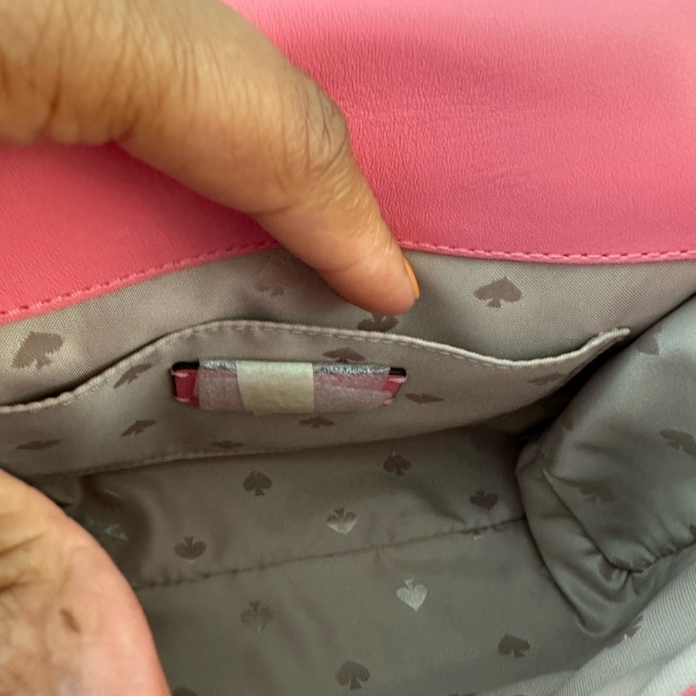 KATE SPADE NATALIA FAUX FUR SMALL FLAP CROSSBODY BRIGHT BLUSH EUC - Picture 6 of 8